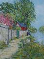 Promeneurs a Sainte Gémmes sur Loire 30 x 40