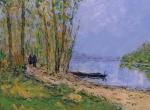 Promeneurs sur les bords de Loire    73 cm x 60 cm