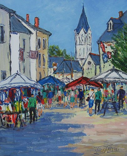 Jour de marché ( Chalonnes sur Loire ) 55 x 46