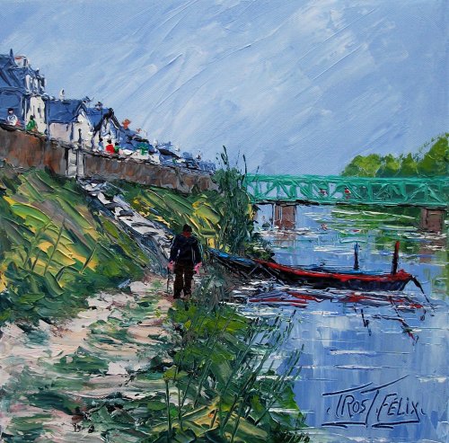 Promeneurs ( Saint Mathurin sur Loire ) 30 x 30