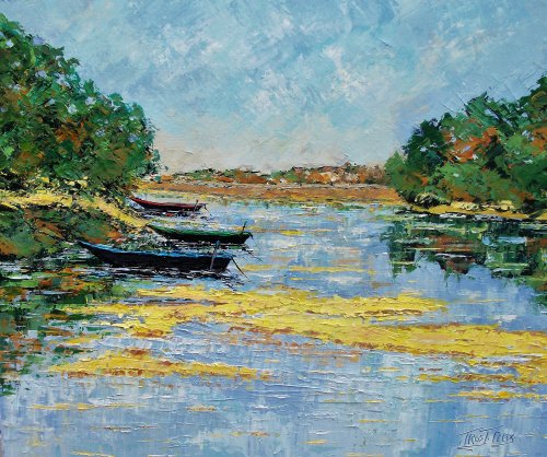  La  Loire du coté de Montsoreau 73 x 60