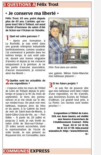 Article de presse le 13 07 2016