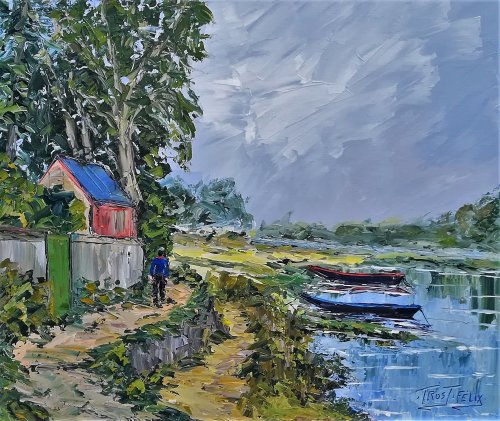 Promeneur a Saint Gemmes sur Loire 73 x 60