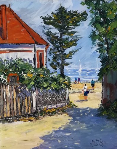 La plage des Souzeaux ( Noirmoutier ) Acrylique sur toile 81 x 65