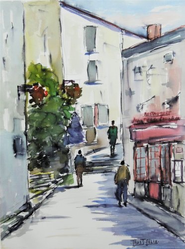 Montmartre a clisson . 2 ème prix aquarelle le 03  06 2018.... 65 x 50