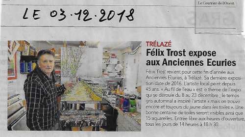 Exposition Félix Trost du 8 au 23 décembre 2018 a l'Epace d'art contemporain des Anciennes Ecuries des ardoisières Rue Ferdinand Vest 49800 Trélazé